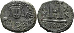 Mauricius Tiberius (582-602) - Follis (40 ... 