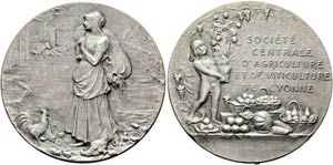 Yonne - Burgund - Lot 2 Stück; AR-Medaille ... 