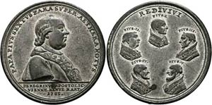 Pius VI. 1755-1799 - Zinnmedaille (mit ... 