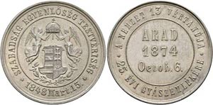 Arad - AR-Medaille (11,87g), (36mm) 1874 auf ... 