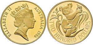 Elisabeth II. seit 1952 - 200 Dollars 1986 ... 