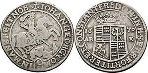 Johann Georg III. 1647-1710 - 1/3 Taler 1672 ... 