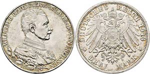 Wilhelm II. 1888-1918 - 3 Mark 1913 A, 25. ... 