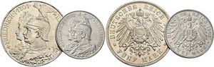Wilhelm II. 1888-1918 - Lot 2 Stück; 2 Mark ... 