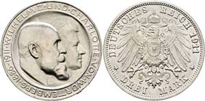 Wilhelm II. 1891-1918 - 3 Mark 1911 F, ... 