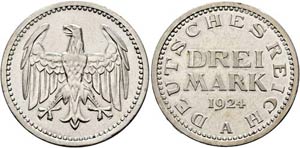 Weimarer Republik 1919-1933 - 3 Reichsmark ... 