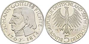 Bundesrepublik - 5 Deutsche Mark 1964 J, ... 
