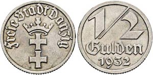 Freie Stadt Danzig - 1/2 Gulden 1932 ... 