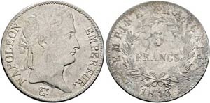 Napoleon I. 1804-1815 - 5 Francs 1813 W Rv. ... 