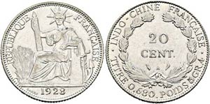 FRANZÖSISCH INDOCHINA - 20 Cent. 1928 A  ... 