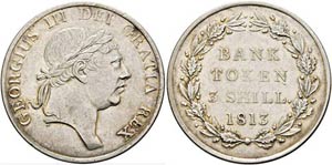 Georg III. 1760-1820 - 3 Shillings 1813 Rv.: ... 