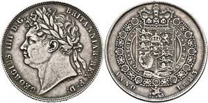 Georg IV. 1820-1830 - 1/2 Crown 1823  Spink ... 