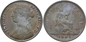 Victoria 1837-1901 - Penny 1861 obv. und ... 