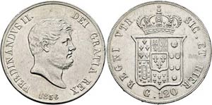 Ferdinand II. 1830-1859 - 120 Grana 1856  ... 