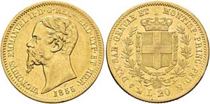 Vittorio Emanuele II. 1849-1861 - 20 Lire ... 