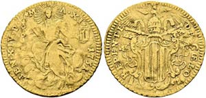 Benedikt XIV. 1740-1758 - Zecchino (3,33g) ... 