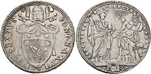 Pius VI. 1775-1799 - Testone 1796/A XXII  ... 