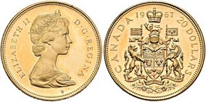 Elisabeth II. seit 1952 - 20 Dollars 1967 ... 