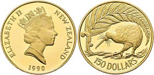 NEUSEELAND - 150 Dollars 1990, Kiwi (15,55 g ... 
