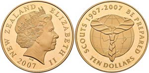 NEUSEELAND - 10 Dollars 2007, 100 Jahre ... 
