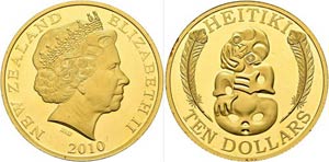 NEUSEELAND - 10 Dollars 2010, Heitiki, 500 ... 