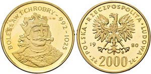 POLEN - 2000 Zlotych 1980 Warschau Boleslaw ... 