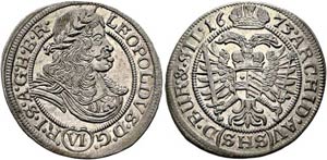 Leopold I. 1657-1705 - VI Kreuzer 1673 SHS ... 