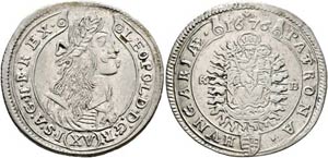 Leopold I. 1657-1705 - XV Kreuzer 1676 KB ... 