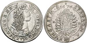 Leopold I. 1657-1705 - XV Kreuzer 1676 KB ... 