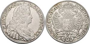 Karl VI. 1711-1740 - Taler 1735 Wien  Dav. ... 