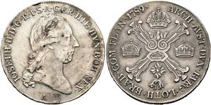 Josef II. 1765-1790 - 1/2 Kronentaler 1789 A ... 