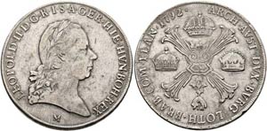 Leopold II. 1790-1792 - Kronentaler 1792 M ... 