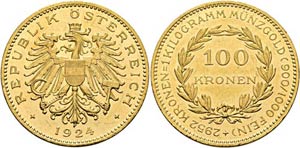1. Republik 1918-1938 - 100 Kronen 1924 Wien ... 