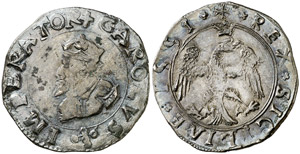 1551. Carlos I. Sicília. MA. 2 ... 