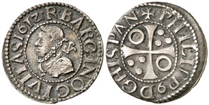 1612. Felipe III. Barcelona. 1/2 ... 