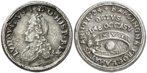 1724. Luis I. Barcelona. Medalla ... 