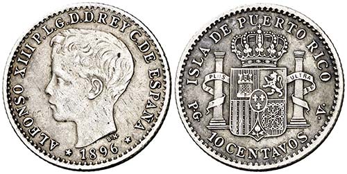 1896. Alfonso XIII. Puerto Rico. ... 