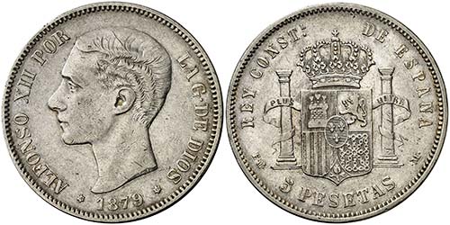 1879*1879. Alfonso XII. EMM. 5 ... 