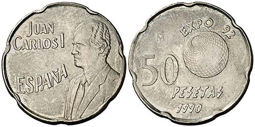 1990. Juan Carlos I. 50 pesetas. ... 