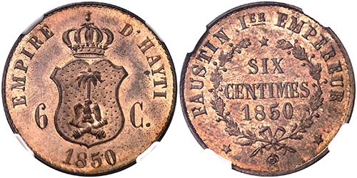 1850. Haití. 6 céntimos. (Kr. ... 