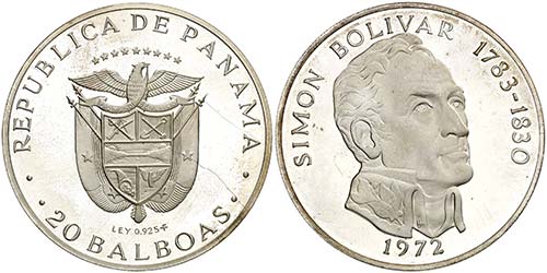 1972. Panamá. 20 balboas. (Kr. ... 
