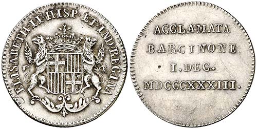 1833. Isabel II. Barcelona. ... 