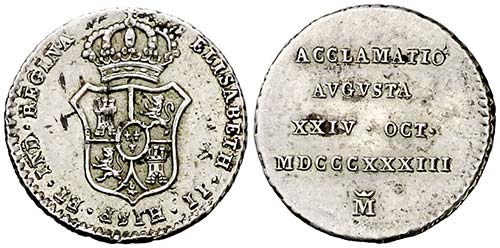 1833. Isabel II. Madrid. Medalla ... 