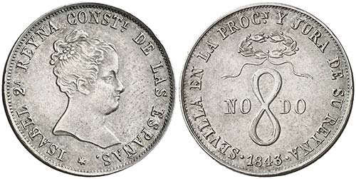 1843. Isabel II. Sevilla. Medalla ... 