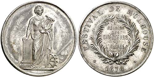 1870. Alemania. Alsacia. Medalla. ... 