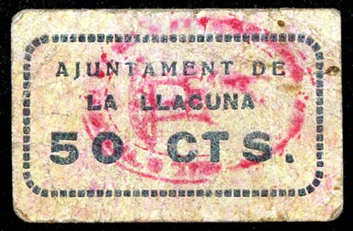 La Llacuna. 50 céntimos. (T. ... 