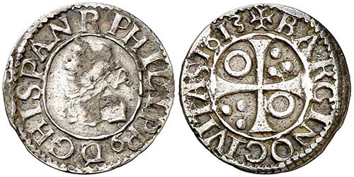 1613. Felipe III. Barcelona. 1/2 ... 