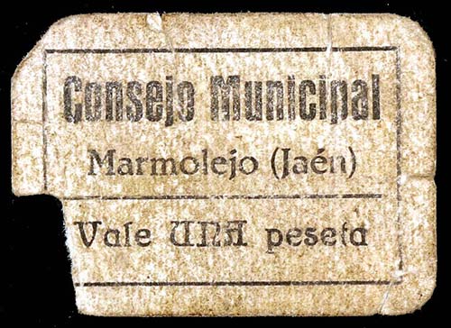 Marmolejo (Jaén). 1 peseta. (RGH. ... 