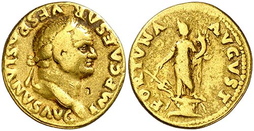 (74 d.C.). Vespasiano. Áureo. ... 