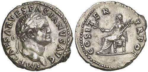 (70 d.C.). Vespasiano. Denario. ... 